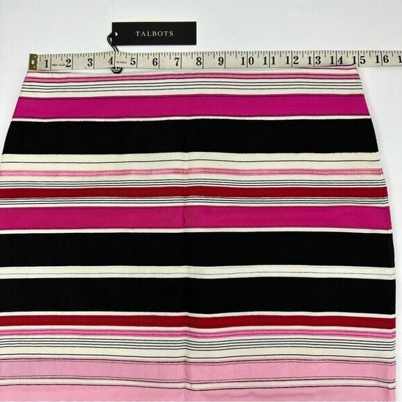 Talbots Women's NWT Pink Black Striped Ribbon Career Pencil Skirt Size 4P/W30 - Picture 13 of 15